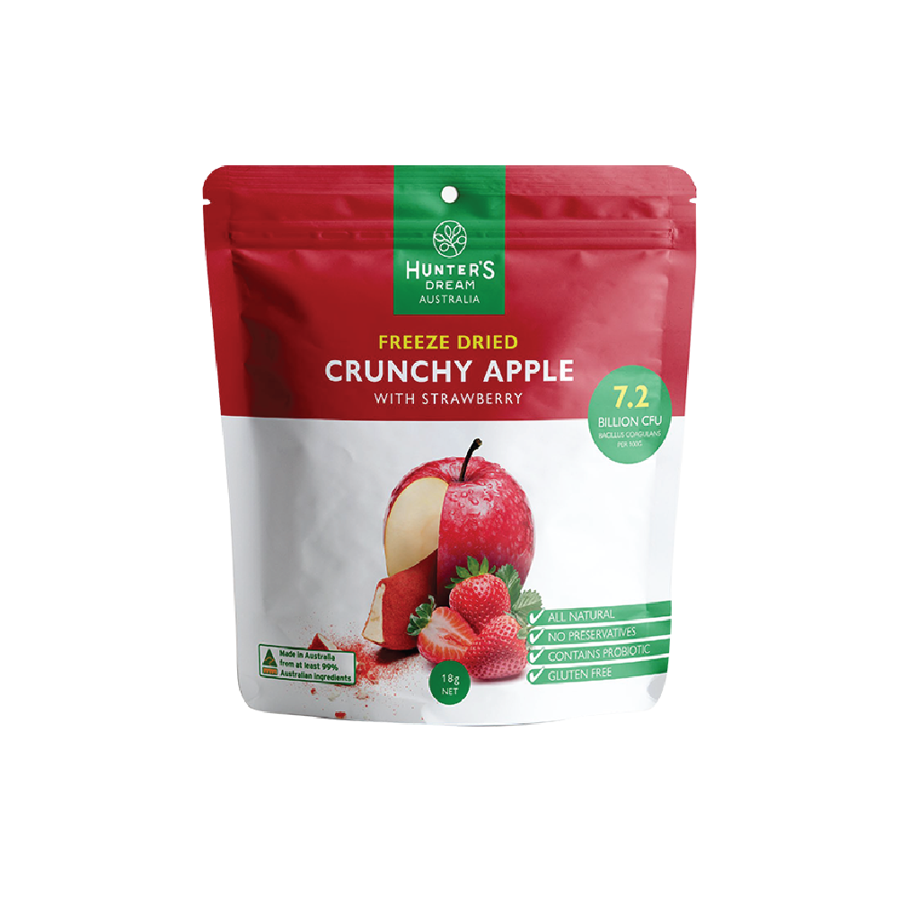 Freeze Dried Crunchy Apple & Strawberry with Probiotic 6 x 18g